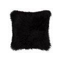 Decor 18 x 18 in. Curly Single Sheepskin Area RugBlack 328287